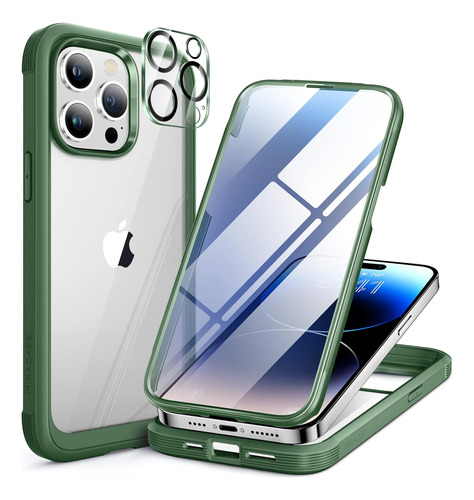 Funda Miracase Para iPhone 14 Pro C/cubre Cam Pant Green