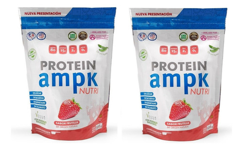 Pack X2 Ampk Protein Suplemento Dietario Frutilla