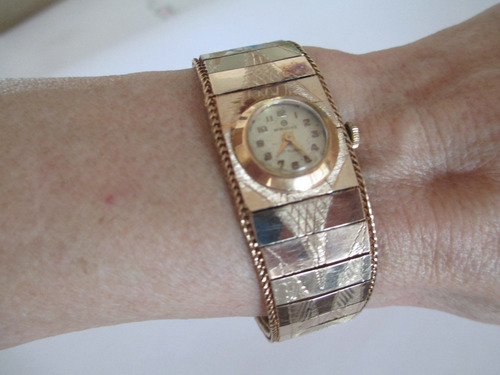 Relogio Mirvaine 17 Rubis Pulseira Bracelete Ouro 18k Femin.