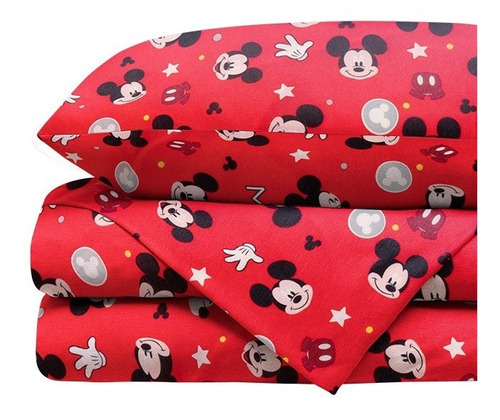 Juego De Sábanas De Camiseta Cuna Microfibra 3 Piezas Color Mickey Diseño De La Tela Cuna