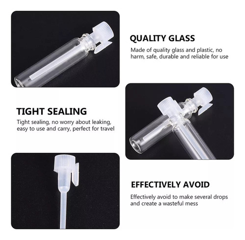 50 Botellas De Vidrio Recargables De 1 Ml Para Muestras De P