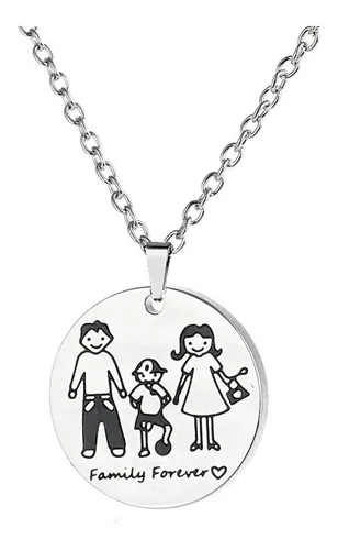 comprar Collar Padres Family Forever Papá, Mamá E Hijo Joya Plata