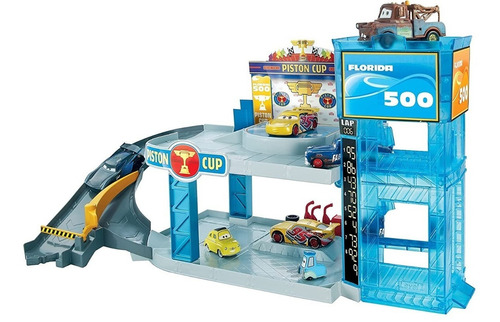 Mattel Disney Cars Juguete Garage De La Copa Piston Color Gris