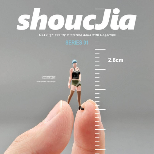 1:64 Figura De Niña A Escala Mini Muñeca Tiny People