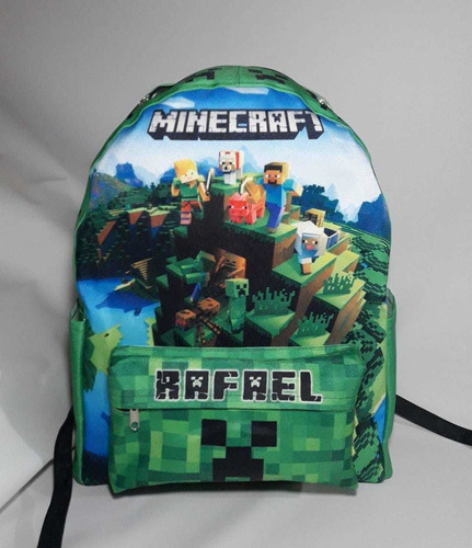 Mochila Grande Minecraft Y Cartuchera Grande Personalizadas