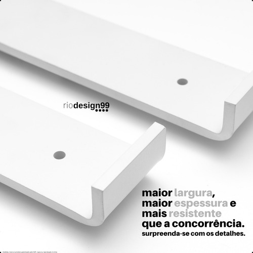 10cm - Mão Francesa Cantoneira Branca Invertida - Rio Design99 - Ferro Aço Suporte Para Prateleira Reforçada Resistente Industrial Madeira Bancada Estante S62