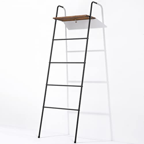 Blanket Ladder 5 Layer Wall-leaning Ladder Rack With Sh...
