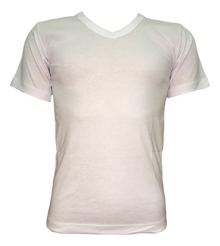 Camiseta Algodón  M/c Cuello V Blanco Hombre Mon Amour