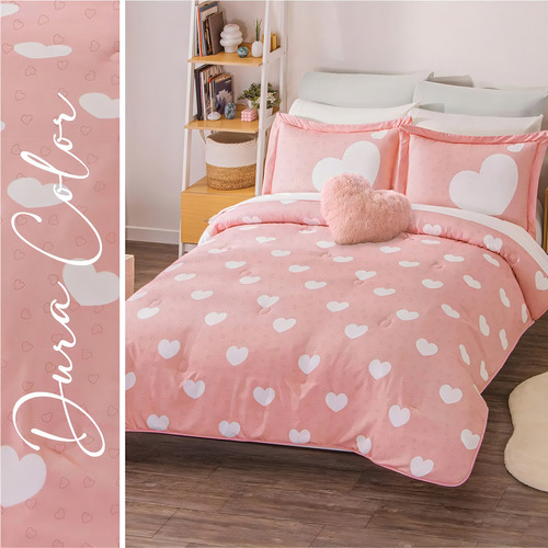 Edredón Lavable Lovely Microfibra Individual Concord Color Rosa