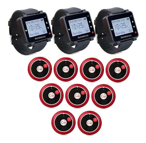 Kit 02 Relógio B E 08 Pagers-chama Garçom, Prof. Academia