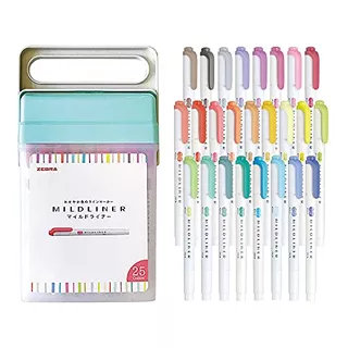 Resaltadores Zebra Mildliner Wkt725cbox, 25 Colores, Es...