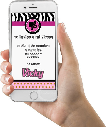 Barbie Tarjeta Invitacion Digital Imprimible Whatsapp