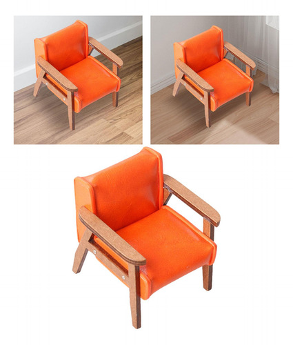 Muebles Para Casa De Muñecas, Sofá En Naranja Pequeño