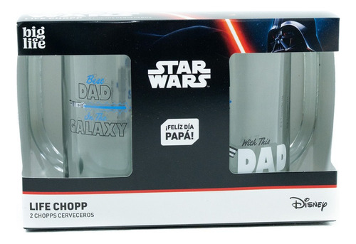 Combo Chop Vidrio Star Wars Día De Padre Big Life Multicolor