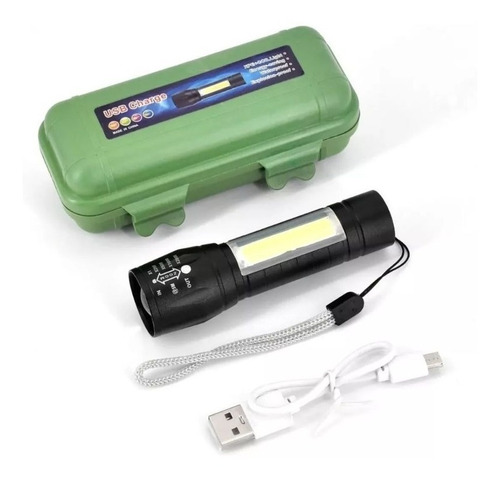 Mini Linterna Led Recargable Usb Emergencia 3800 Lm 3 Modos