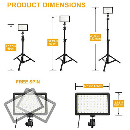 3 Paquetes De 70 Luces De Video Led Con Trípode Ajustable /