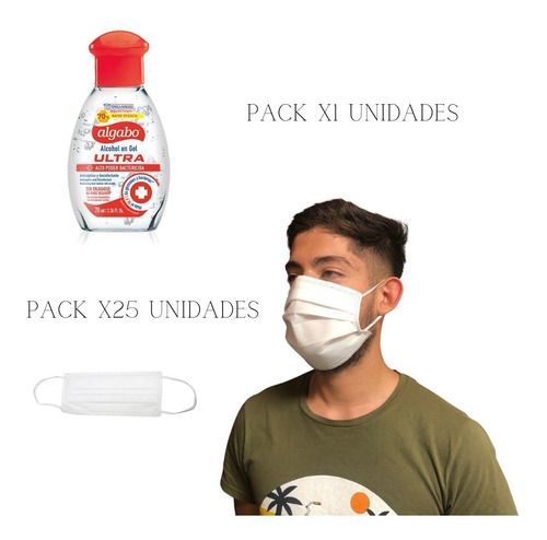 Imagen 2 de 8 de Kit Prevención Paseo Barbijo Anmat + Alcohol En Gel