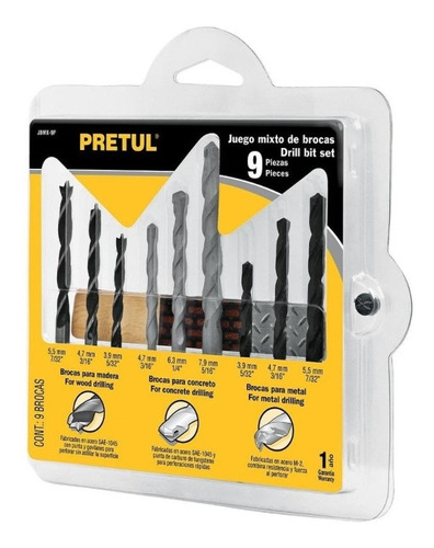 Brocas Set Madera Concreto Metal Pretul - Bascotel