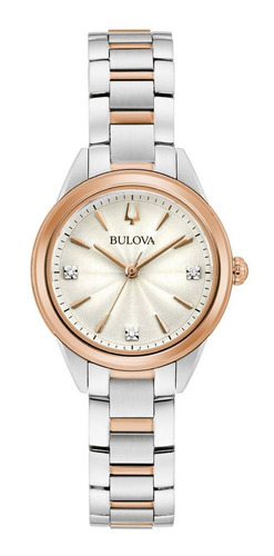 98p200 Reloj Bulova Sutton Diamantes Plateado/rosado
