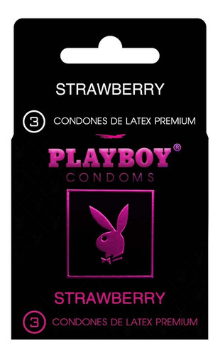 Preservativo Playboy Strawberry, 3 Unidades