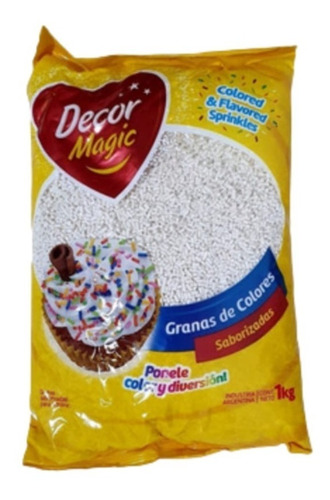 Grana Decormagic Blanca X1kg - Cotillón Waf