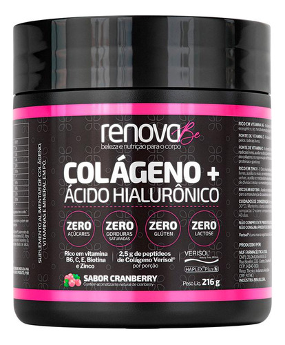 Colágeno Com Ácido Hialurônico Renova Be Verisol - 216g