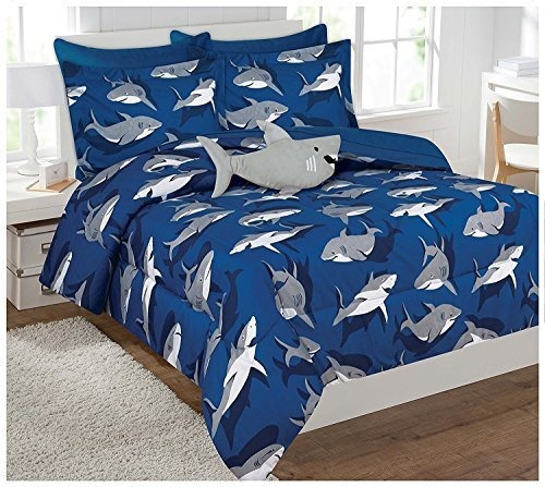Coleccion Fancy Kids Shark Fullsize Bedinabag Comforter Set