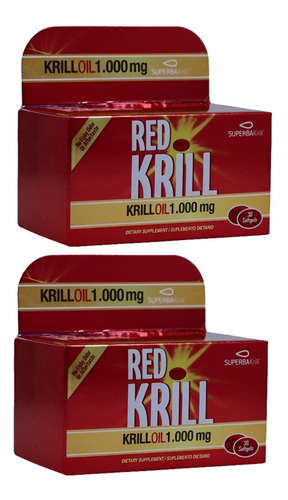 2 X Red Krill Oil 1000 Mg 30u - Unidad a $2433