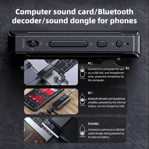 Amplificador De Auriculares Btr13 5.1 Usb -c Dac