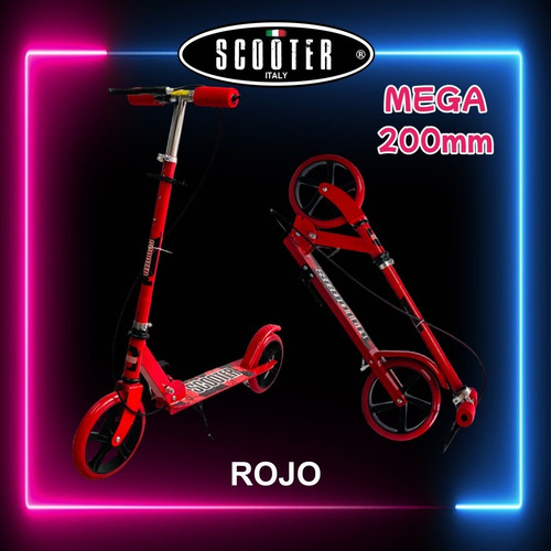 Monopatin Scooter Italy Mega Aluminio Ruedas 200mm Plegable