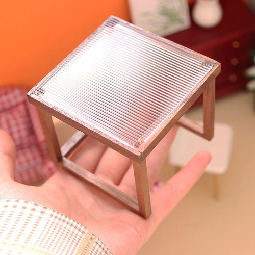 Casa De Muñecas Mesa En Miniatura Mesa Auxiliar Teatable L