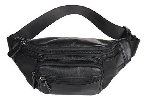 Polare Bolsa De Piel Autentica Estilo Clasico Negro Grande