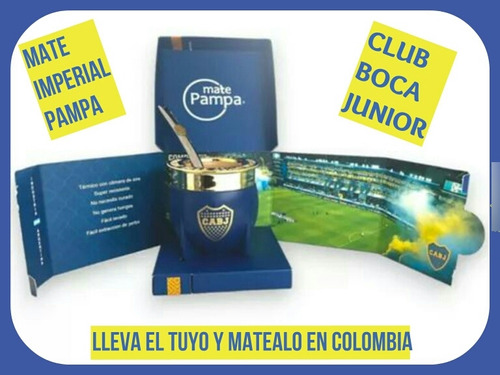 Nuevo!mate Imperial Pampa Xl Club Boca Junior+bombilla+caja+