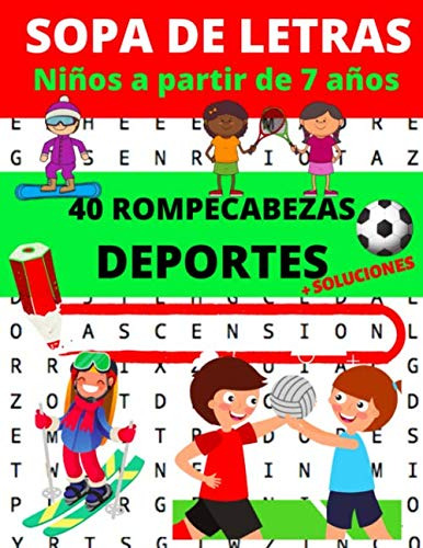 Sopa De Letras Niños A Partir De 7 Años: 40 Rompecabezas Sob