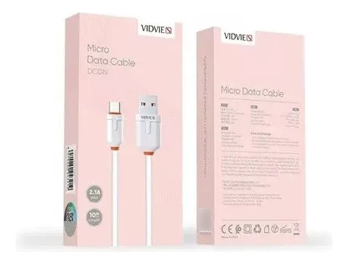 Cable Usb Tipo C, 1 Mt De Largo Vidvie