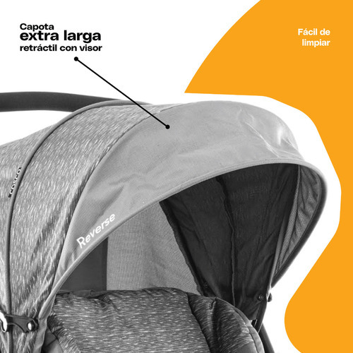 Carriola Cosco Reverse Color Gris Claro Color Del Chasis Negro