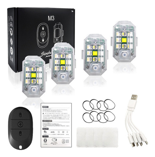 4 Luces Estroboscópicas Led Con Control Remoto Inalámbrico