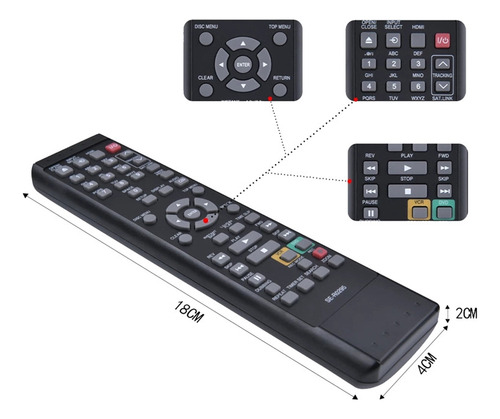 Controle Remoto Se-r0295 Para Gravador De Vídeo Toshiba Dvd