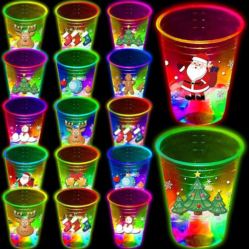 40 Tazas De Fiesta De Navidad Brillantes Con Tematica De Nav