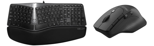 Delux Teclado Ergonomico Gm901u Mouse Inalambrico M913db