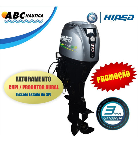 Motor De Popa 50hp Hidea 4t Comando - Leia Anuncio !!!