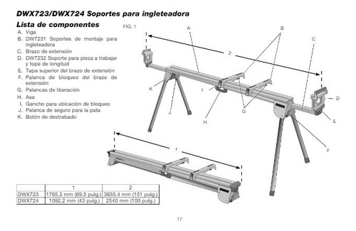 Base Soporte Para Sierra De Inglete Dewalt Dwx723