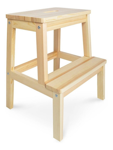 Banquito Multiuso Escalera Mesa De Luz De Madera - Mite