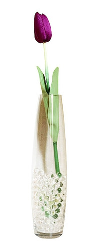 Florero De Vidrio  Tubo Tubular Angosto Cilíndrico 30 Cms