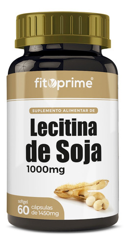 Suplemento en cápsulas de lecitina de soja, 1000 mg, Fitoprime Pot, 60 cápsulas de gelatina blanda