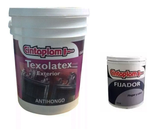 Combo Pintura Cintoplom Latex 20 Lt Exterior Fijador Oferta