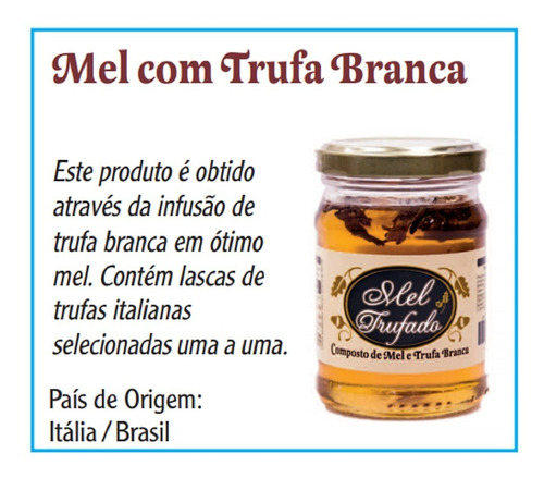 Imagem 2 de 2 de Mel Com Trufa Branca Emporio Tartufi 200g
