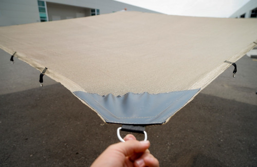 Imagen 2 de 9 de Malla Sombra 90% Raschel Beige De 3mx10m Reforzada