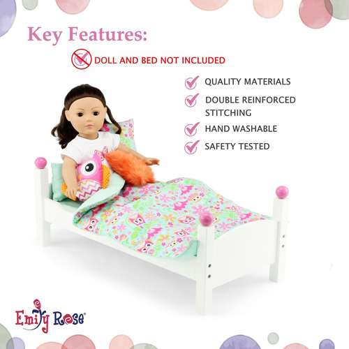 Juego De Ropa De Cama Emily Rose, Muñeca De 18 Pulgadas, Dis