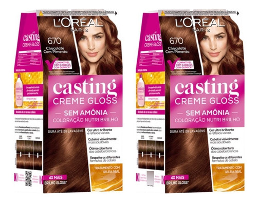 Coloraçao Casting Gloss 670 Chocolate Pimenta - Kit Com 2un